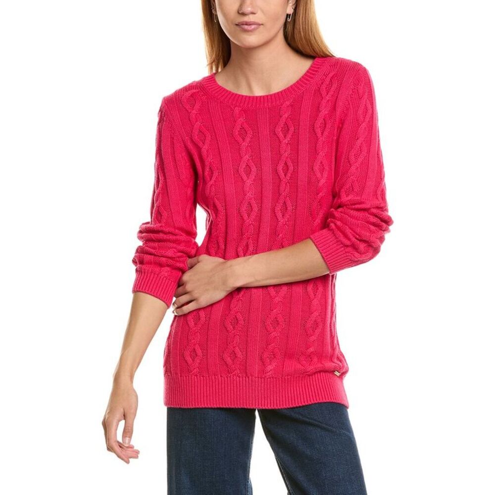 St. John Womens  Cashmere-Blend Cable Sweater, Pink